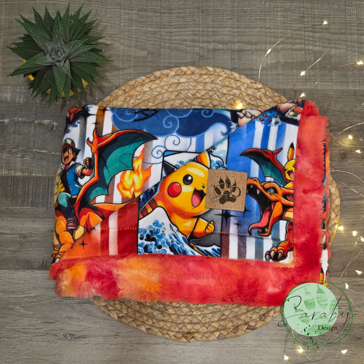 Couverture de luxe minky/fourrure Mini - Monstre souris et dragon