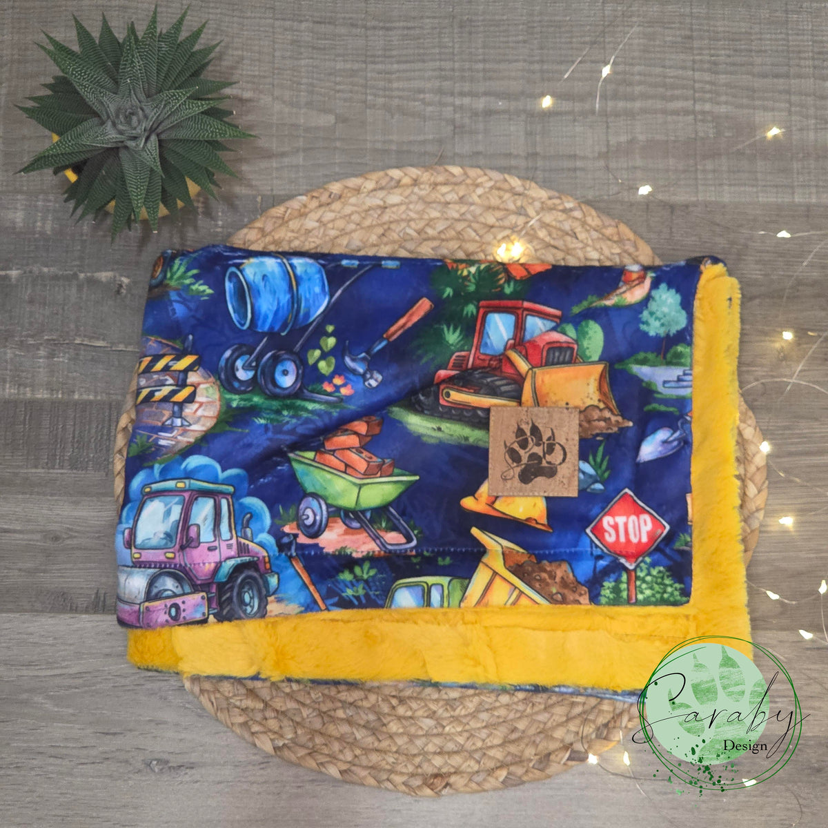Couverture de luxe minky/fourrure Mini - Camion de construction
