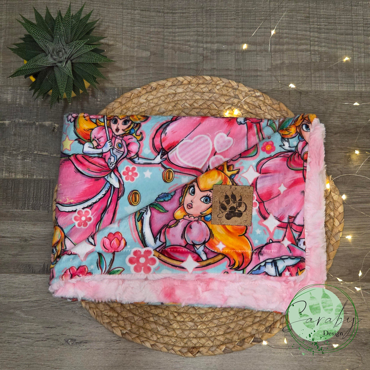 Couverture de luxe minky/fourrure Mini - Princesse champignon