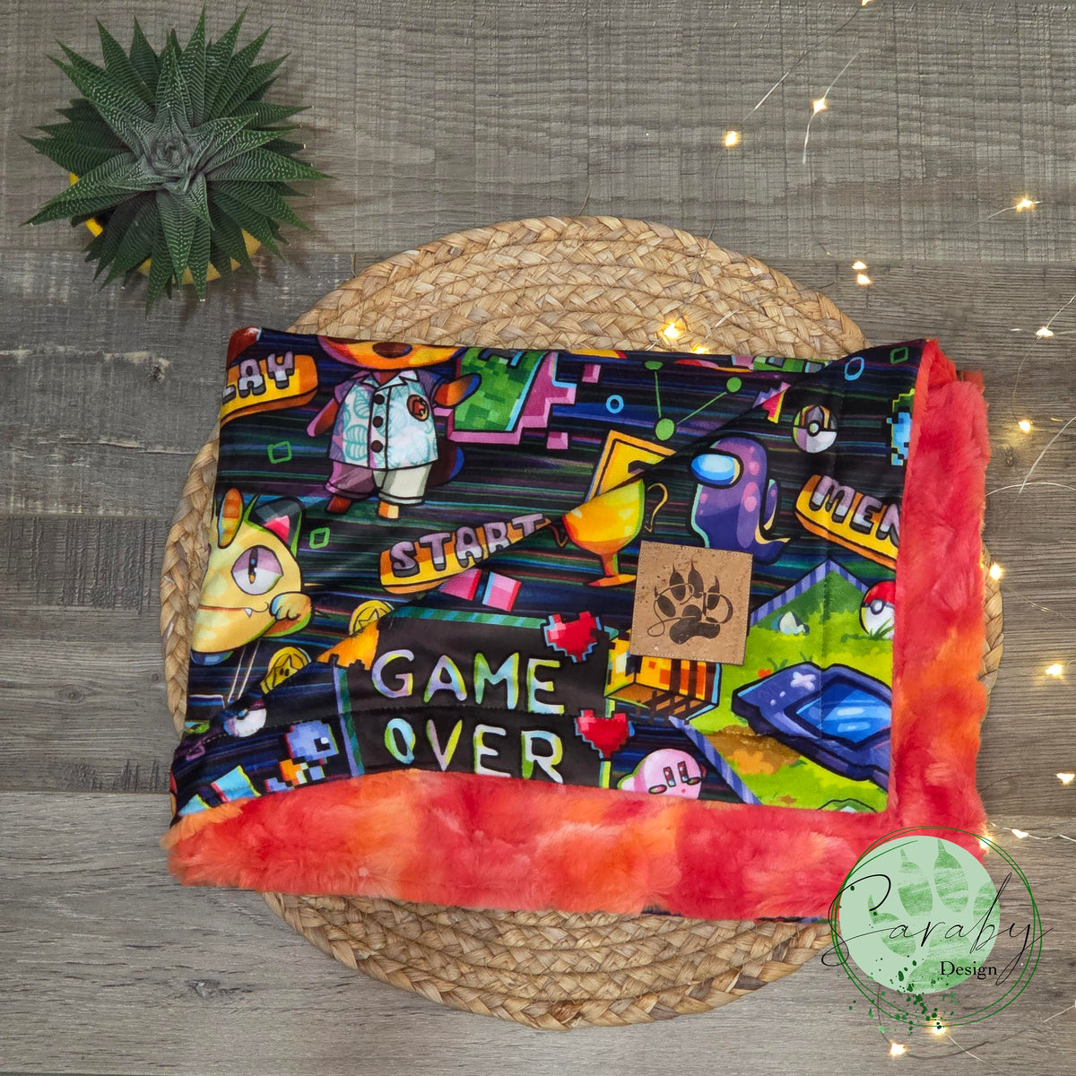 Couverture de luxe minky/fourrure Mini - Game over