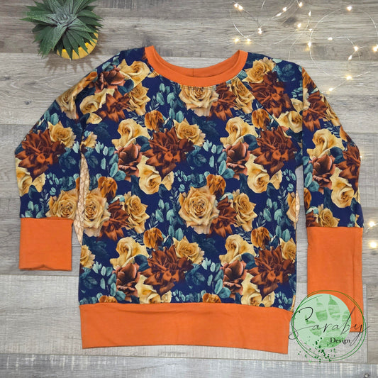 Chandail évolutif Pumba 6t-9t - Fleurs oranges