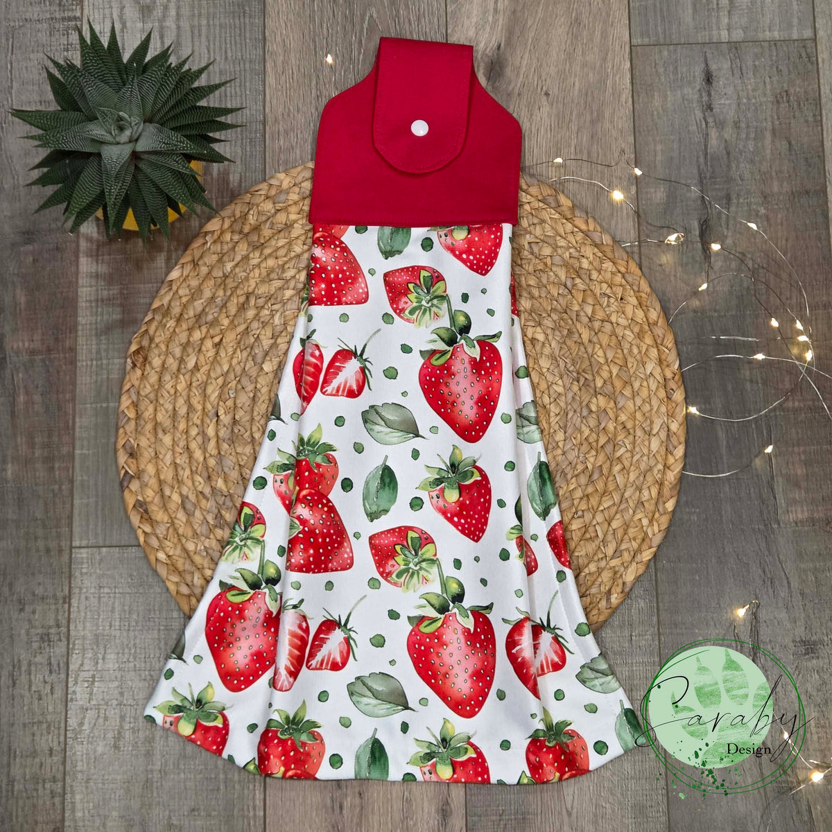 Serviette à main - Fraises (rouge)