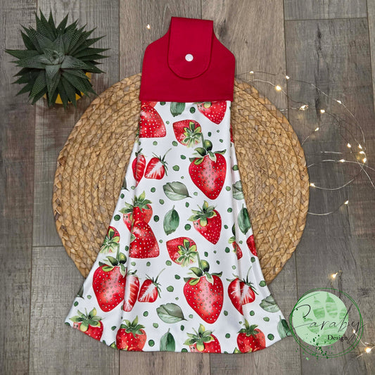 Serviette à main - Fraises (rouge)
